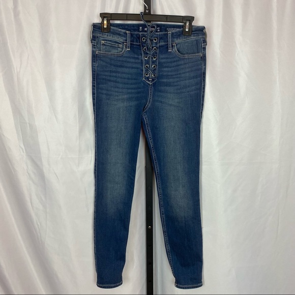 Hollister High Rise Crop Super Skinny Jeans, sz 5 - Picture 1 of 6